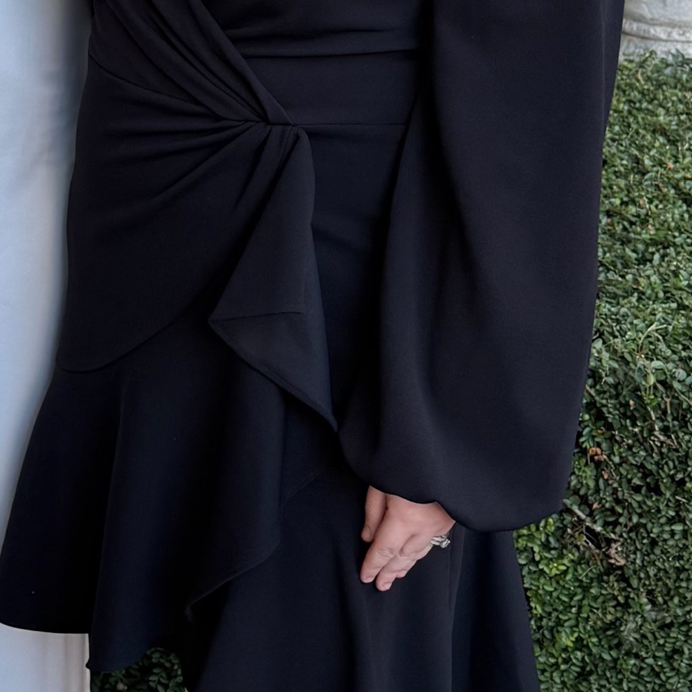 DKNY Black Draped Dress
